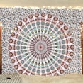 thumbnail image 1 of Tapiz de pared con diseño de mandala con forma de pavo real de Bless International, 215 x 230 cm, 1 of 9