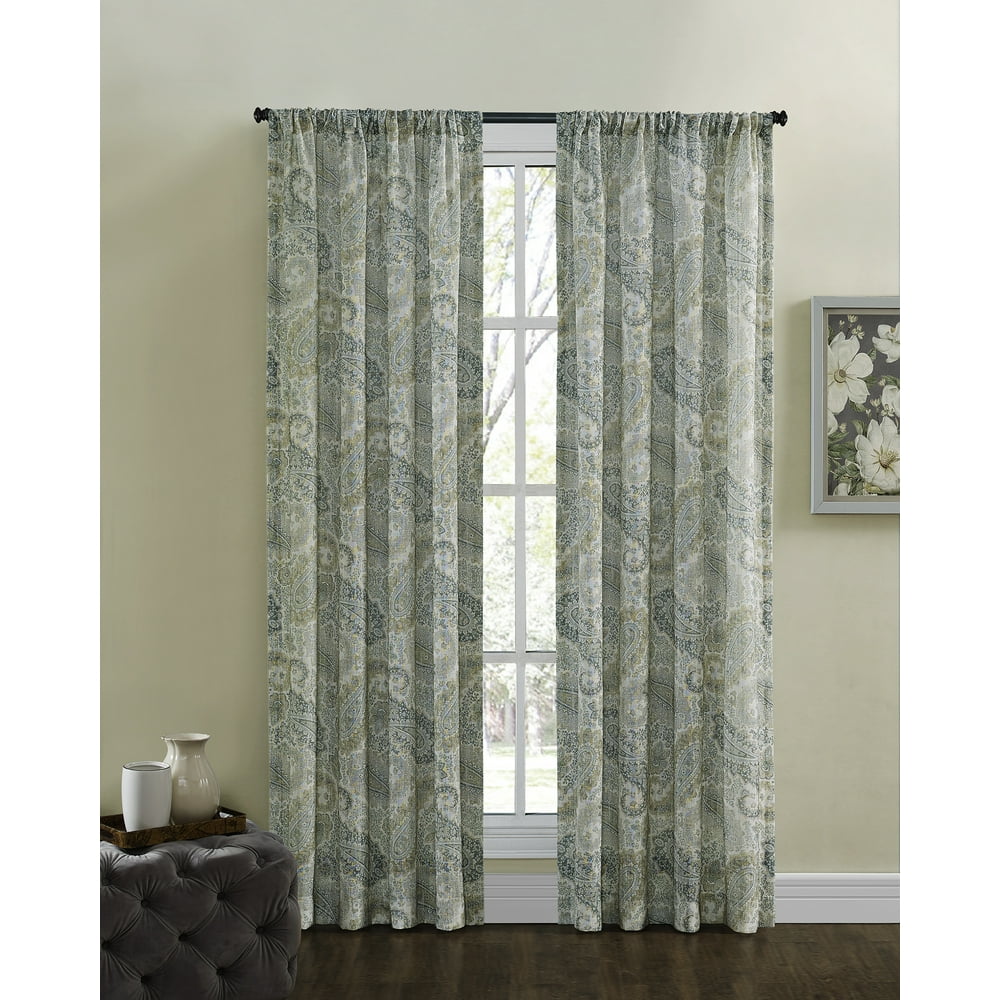 Richloom Corisandra Farmhouse Paisley 50x84 Rod Pocket Curtain Panel