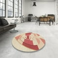 thumbnail image 3 of Ahgly Company Indoor Round Patterned Golden Blonde Gold Area Rugs, 3' Round, 3 of 6