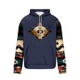 thumbnail image 4 of Awdenio Mens Hoodies Sweatshirts Aztec Ethnic Hoodies Mens Lightweight Casual Western Hooded Sweatshirts Long Sleeve Drawstring Color Block Pullover, 4 of 5