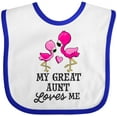 thumbnail image 3 of Inktastic My Great Aunt Loves Me with Two Flamingos Boys or Girls Baby Bib, 3 of 4