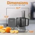 thumbnail image 4 of NutriChef Robot Culinaire Multifonction 12 Tasses avec 6 Lames d'Attachement, Gris, 4 of 6