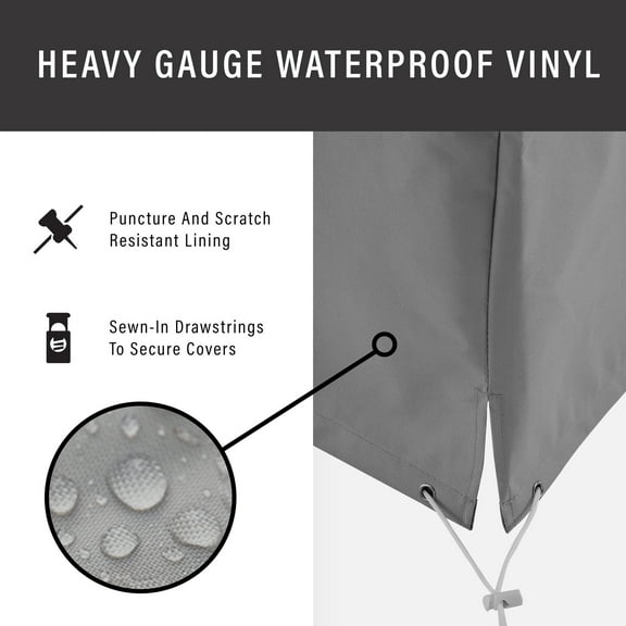 Crosley Furniture 4 Piece Patio Vinyl Loveseat Cover Set in Gray