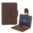 thumbnail image 1 of Portapasaporte de cuero genuino ALLIVE con protección RFID para viajes, 1 of 7