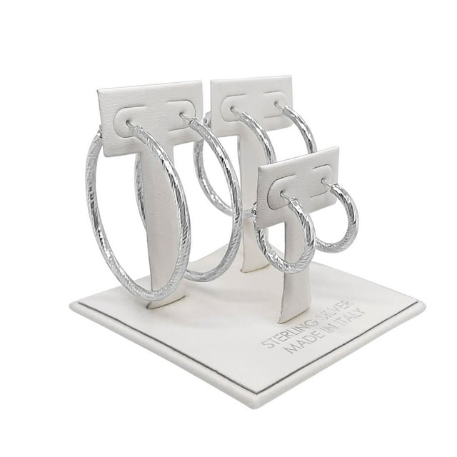 Italian Sterling Silver Hoop Earring Set