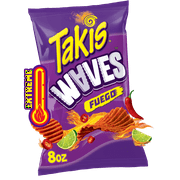 Takis Fuego Waves 8 oz Sharing Size Bag, Hot Chili Pepper & Lime Wavy Potato Chips