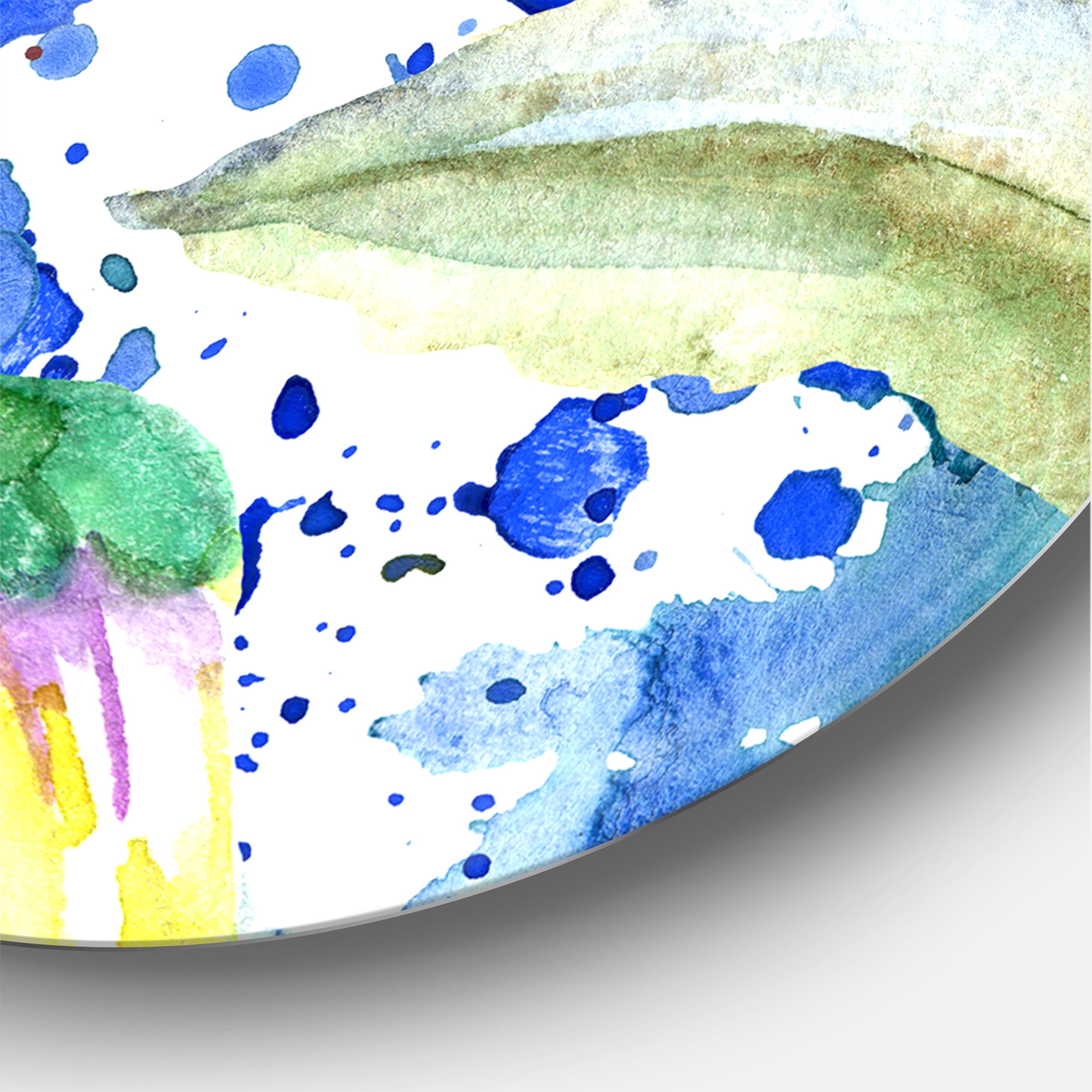 Designart 'Aquarelle Impression of Daisy Flowers I' Traditional Circle Metal Wall Art 11x11 - Disc of 11