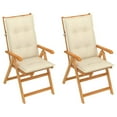 thumbnail image 3 of vidaXL 1/2/4/6/8x Solid Teak Wood Garden Chair with Cushions Multi Colors, 3 of 20