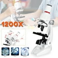 thumbnail image 2 of Kids Biological Microscope Set - 100X-1200X Magnification, ABS Material, LED Light - for Science Education, Specimen Observation, 2 of 8