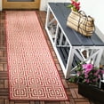 thumbnail image 3 of SAFAVIEH Beach House Bethanie Geometric Indoor/Outdoor Runner Rug, Red/Creme, 2'2" x 8', 3 of 8