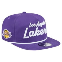 Men's New Era Purple Los Angeles Lakers Team Text Golfer Snapback Hat