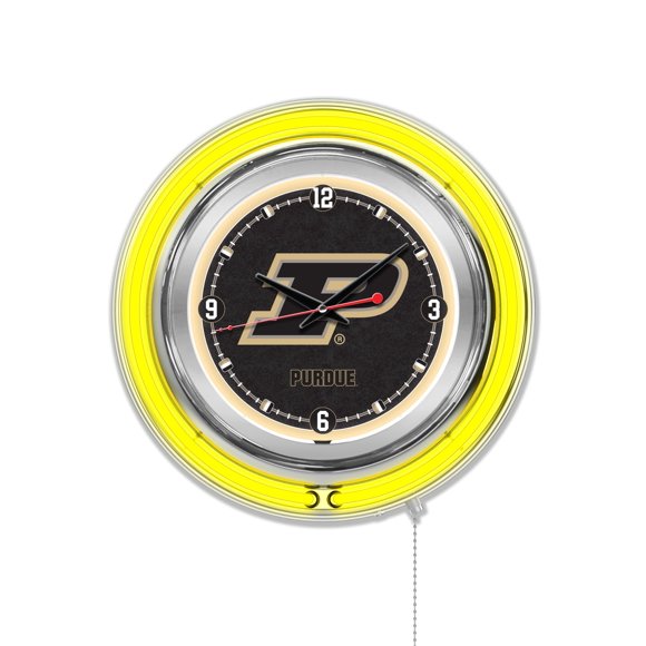 Holland Bar Stool Co. Purdue 15" Double Neon Wall Clock