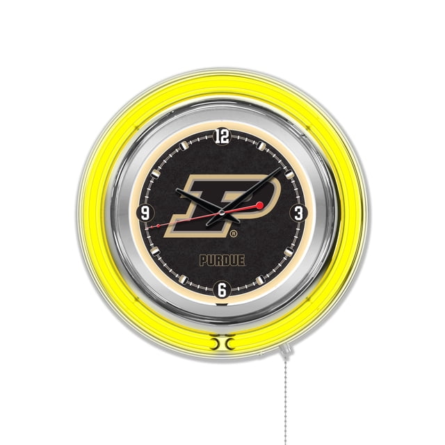 Holland Bar Stool Co. Purdue 15" Double Neon Wall Clock