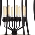 thumbnail image 3 of 8 Bulb Chandelier with Wooden and Metal Frame, Brown and Black- Saltoro Sherpi, 3 of 5