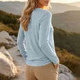 thumbnail image 5 of Women's Long Sleeve Shirts Crew Neck Comfort Lightweight Casual Tops Solid Basic Tee Loose Fit Winter Fashion Outfits, 5 of 10