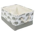 thumbnail image 1 of Cestas de almacenamiento, cestas de tela para guardar toallas, cesta para juguetes y ropa sucia con cierre de cordón, elefante gris, 1 of 8