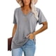 thumbnail image 1 of Blusas tipo túnica Lunivop para mujer, escote en V, manga corta, gris, talla M, 1 of 3