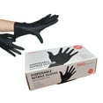 Latex Free Powder Free Black Nitrile Disposable Gloves, Food Handling