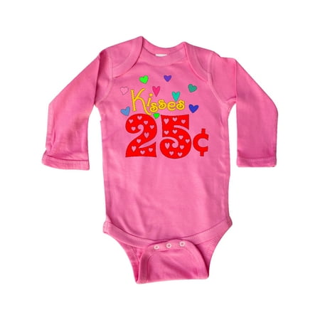 

Inktastic Valentine’s Day Kisses 25 Cents Gift Baby Boy or Baby Girl Long Sleeve Bodysuit