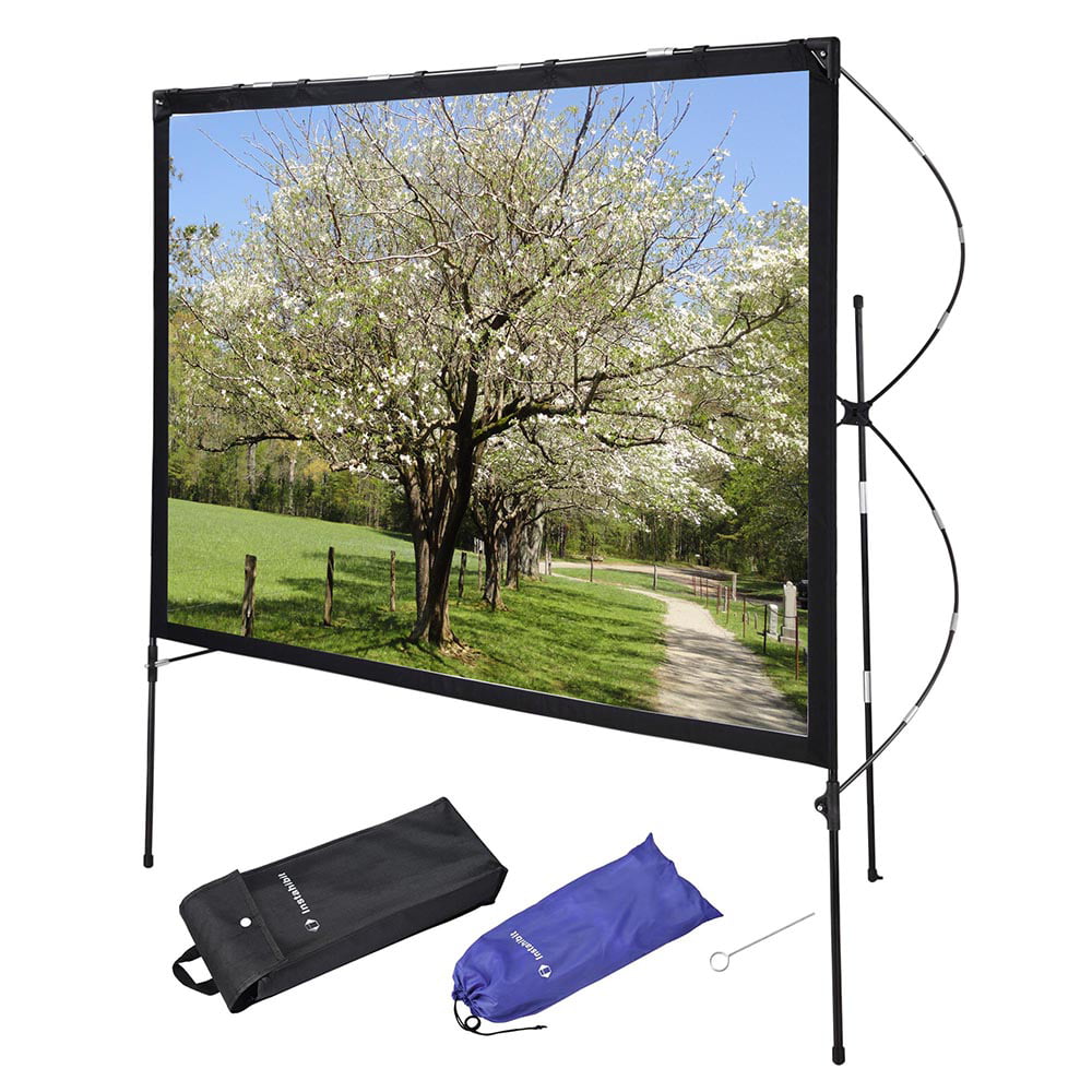 Instahibit 77" 169 Portable Projector Screen w/ Foldable Frame Stand