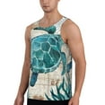 thumbnail image 2 of Lsque Watercolor Sea Turtle Pattern Mens Tank Tops Muscle Athletic Quick Dry Sleeveless Workout Fitness T Shirts Beach Tank Top, Loose-fit Sleeveless Shirt for Men-Medium, 2 of 7