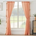 thumbnail image 2 of Greenland Home Fashions Monterrey Curtain Panels, Semi-Sheer, Light-Filtering, with Tassls, Coral, Set of 2, 2 of 7