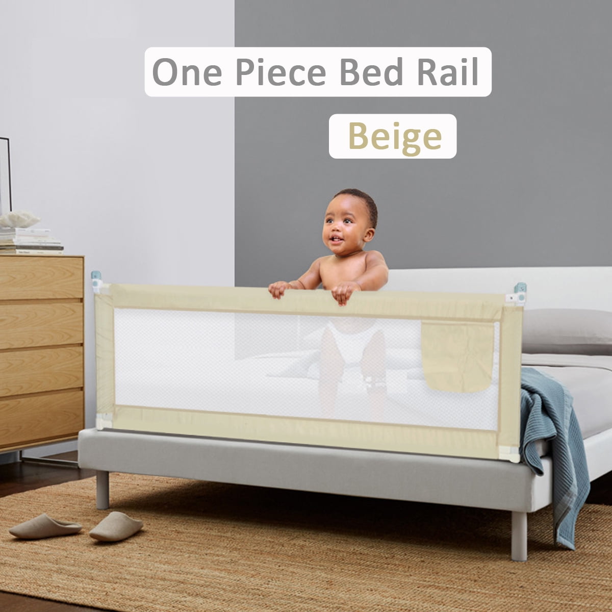 Extra Long Side Safety Bed Rails Rail For Full Queen Kids Toddlers Guard Bedrail 