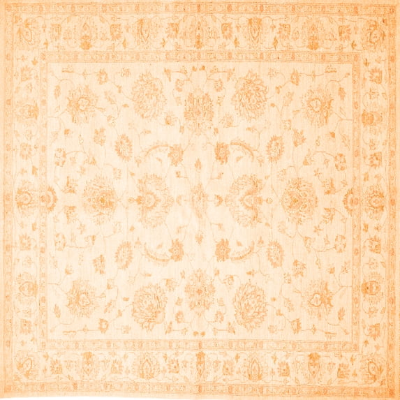 Ahgly Company Indoor Square Oriental Orange Traditional Area Rugs, 3' Square
