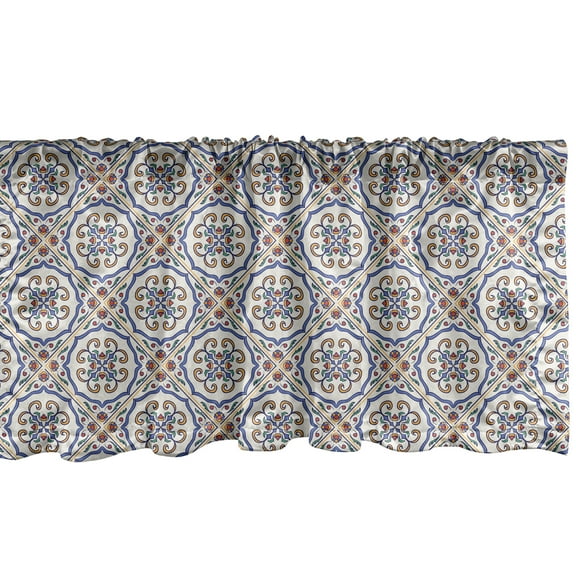 Ambesonne Geometric Window Valance, Ornate Western Motif, 54" X 12", Multicolor