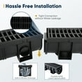 thumbnail image 5 of Trench Drain System, Channel Drain with Plastic Grate, 5.9x5.1-Inch HDPE Drainage Trench, Black Plastic Garage and GardenDrain, 6x39 Trench Drain Grate, with 6 End Caps,Convenient Assembly（6 Pack）, 5 of 7