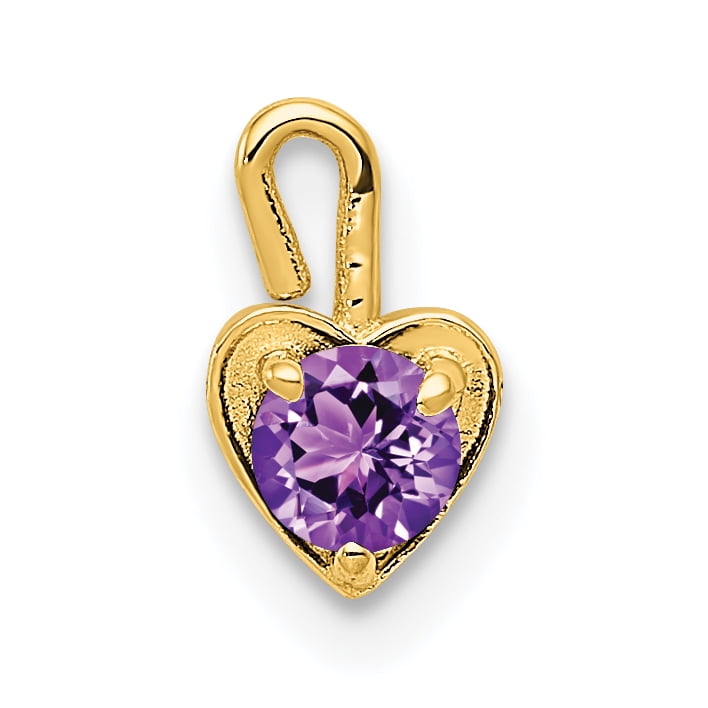 14k Yellow Gold February Girl Birthday Month Colored Stone Charm