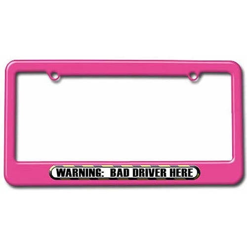 Pink Fire Horse Decorative Front License Plate Metal License Plate Frame Cover Funny Vanity Tag for Women,for Men 