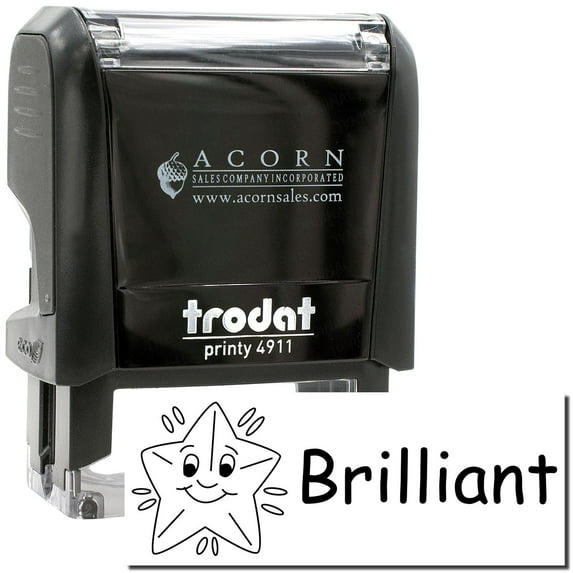Self-Inking Brilliant Stamp, Trodat Printy 4911, Press and Print Stamping, Impression Size 5/8" x 1-1/2", Up to 10,000 Impressions - Black Ink