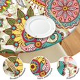 thumbnail image 4 of Decorative Tablecloth with Lively Boho Motif, Elastic Hem for 56 Inch Diameter Tables, Tear Resistant Material, 4 of 7