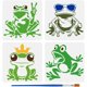 thumbnail image 1 of 4 plantillas de ranas divertidas con 1 pincel de 5,9 x 5,9 pulgadas. Plantilla de rana con gafas de sol. Plantilla de rana con temática animal., 1 of 7
