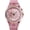 Pink, variant on Womens Mens Fashion Starry Sky Flower Quartz Watch Crystal Dial with LED Backlight Waterproof Resin Strap