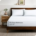 thumbnail image 3 of Bare Home Ultra-Soft Fitted Sheet + Pillowcase Set - Premium 1800 Collection - Deep Pocket - Cal King, White, 3 of 7