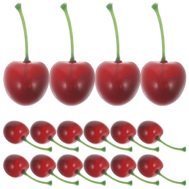 20 piezas modelos de cerezas adornos de frutas realistas fotografía adornos de frutas