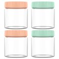 thumbnail image 1 of Grusce 4 Pcs Pots pour Gruau du Lendemain Bocaux de Rangement en Verre Borosilicaté Élevé Réutilisables Résistants à l'Humidité Bocaux Refermables Tubes en Verre Transparents avec Couvercles pour le Rangement de Céréales Diverses Céréales, 1 of 5