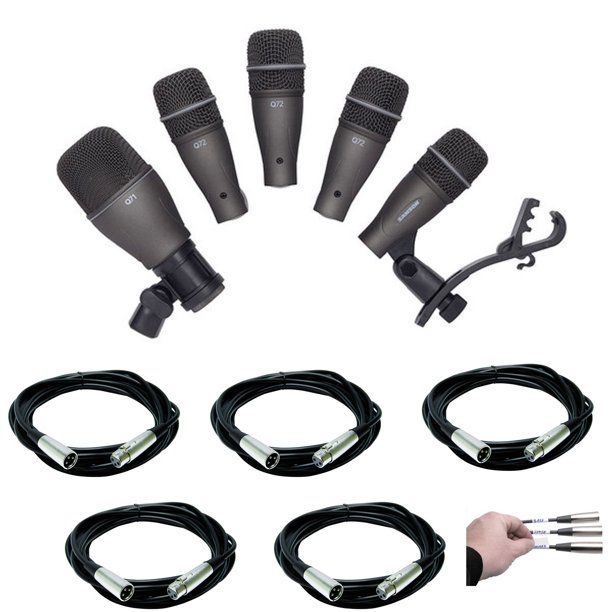 Samson DK705 Drum Mic 5piece Kit + On Stage Mic Cable, 20 ft. XLR Bulk