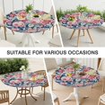 thumbnail image 7 of Pioneer Flower Floral Print Pattern Round Fitted Tablecloth with Elastic Edge,Dining Table Cover Waterproof,Outdoor Round Tablecloth for Camping,Dining,Indoor and Outdoor, 7 of 7