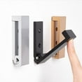 thumbnail image 3 of ER Gancho plegable para ropa de 90 grados, gancho de pared de aleación de aluminio sin perforaciones, receptor de bolsa para colgar (plata + pegamento sin clavos gratis) oso de fresa Electrónica, 3 of 5