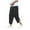 Black, variant on Men's Harem Pants for Casual Wear with Striped Cropped Wide Leg Design Loose Fit Japanese Style Inspiration Comfortable Everyday Trousers Black XL