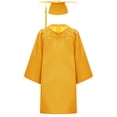 thumbnail image 2 of TSSOE Unisex Matte Kindergarten Graduation Gown and Cap Tassel Set with Gold Plain Stole Yellow 5-6, 2 of 3
