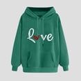 thumbnail image 3 of Fanxing Hoodies for Women Heart Print Cute Preppy Sweatshirt Teen Girls Long Sleeve Pullover Hooded Tops Green,S, 3 of 7
