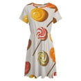 thumbnail image 4 of Rainbow Lollipop Sundress Short Sleeve Dress Summer Women Clothes Dress for Women Dresses, 4 of 7