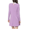 thumbnail image 4 of MODA NOVA Junior's Contrast Collar Flare Hem Above Knee Dress, 4 of 6