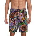 thumbnail image 1 of Balery Vintage Floral Pantalones cortos de pijama de punto de algodón para hombre con cinturilla y bolsillos-3X-Large, 1 of 6