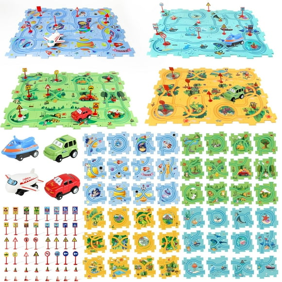 Juego de atletismo Puzzle Racer YOOYID, 100 unidades, juguetes Montessori