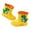 Yellow, variant on Kids Rain Boots Cute Cartoon Dinosaur Rainy Day Non Slip Waterproof Water Shoes With Easy On Handles Classic Mid Calf Green 5.5-6 Y